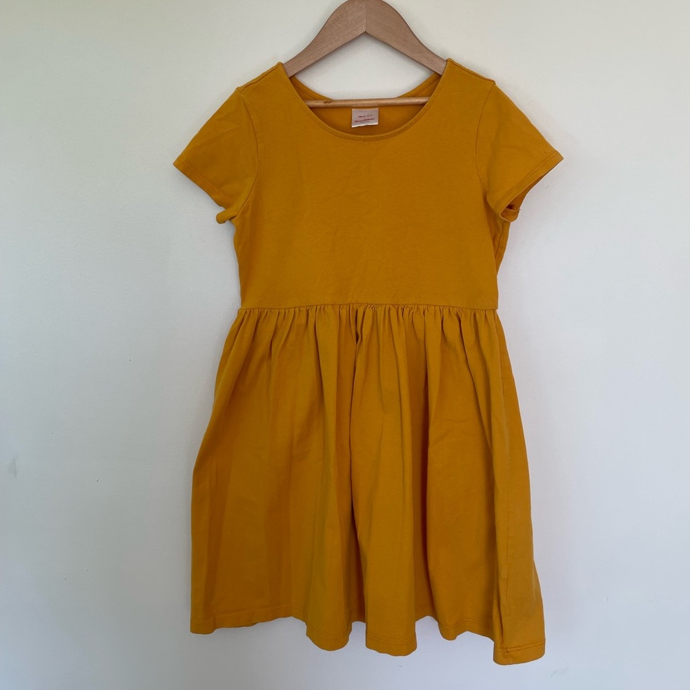 Hanna Andersson Short Sleeve Mustard Yellow Dress